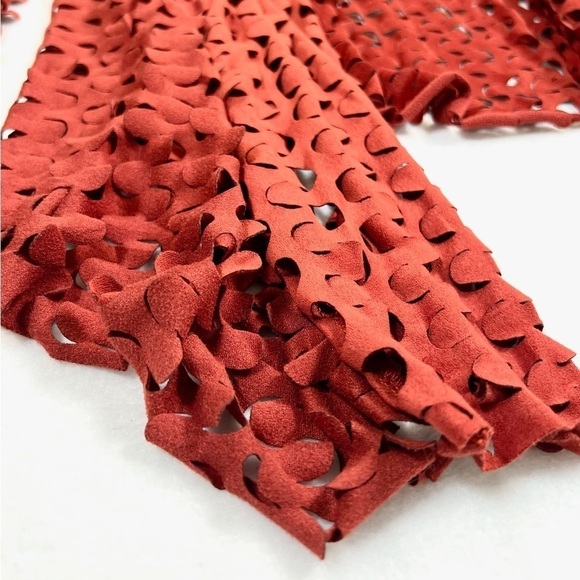 ADORE Women’s Laser-Cut Orange Draped Cardigan Avante Garde Eclectic Size Small - Picture 5 of 10